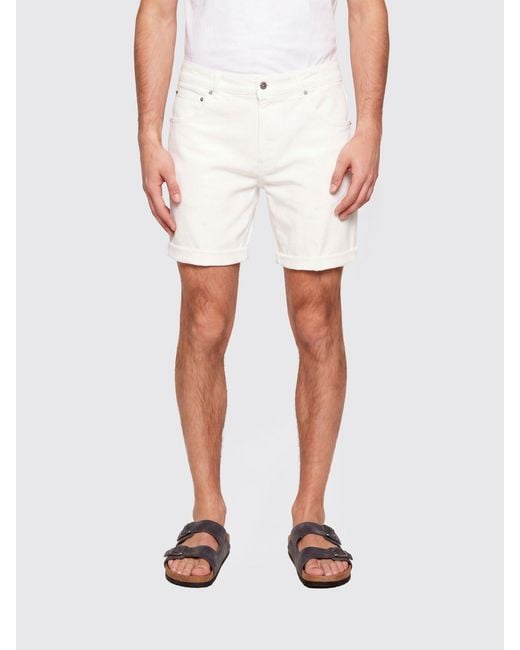 Dondup White Stretch Denim Shorts for men