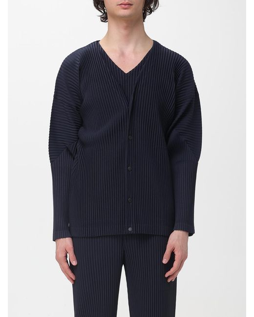 Homme Plissé Issey Miyake Blue Pleated Cardigan for men