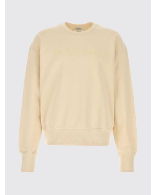 McQueen Natural Cotton Crew-Neck Sweatshirt for men