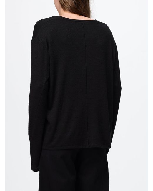 Rag & Bone Black Relaxed Fit V-Neck Jersey Jumper With Dropped Shoulders