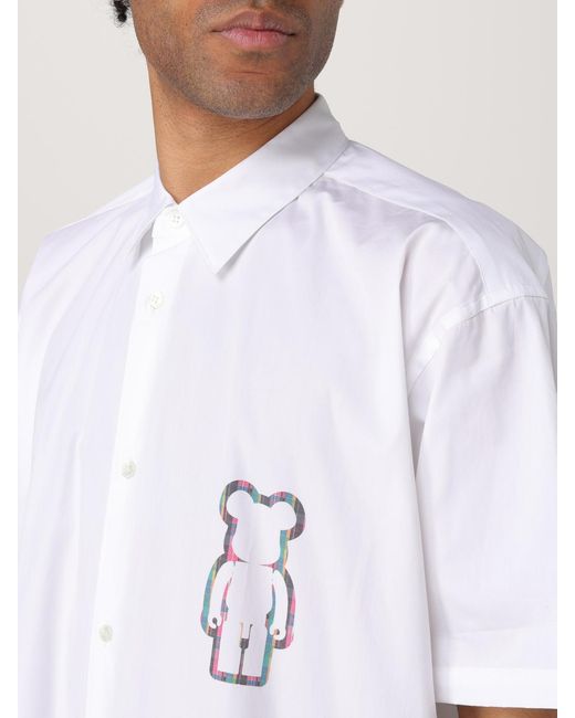 Comme des Garçons White Short Sleeve Shirt With Bear Graphic for men
