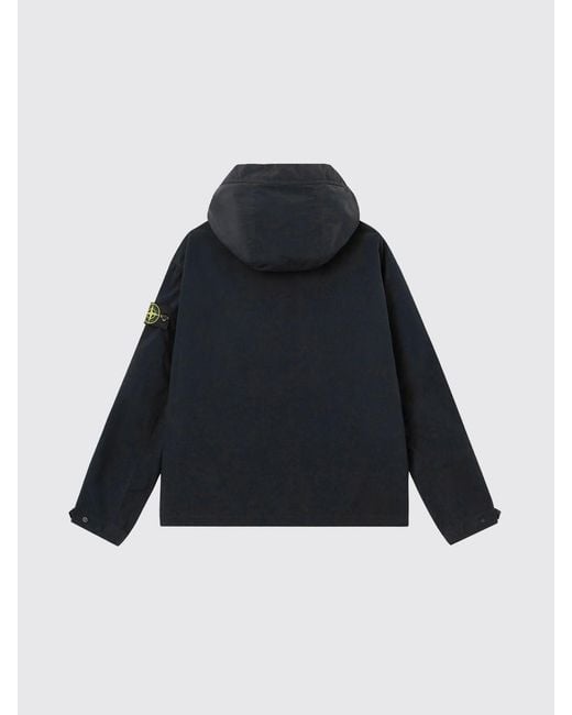 Stone Island Black Hooded Parka for men