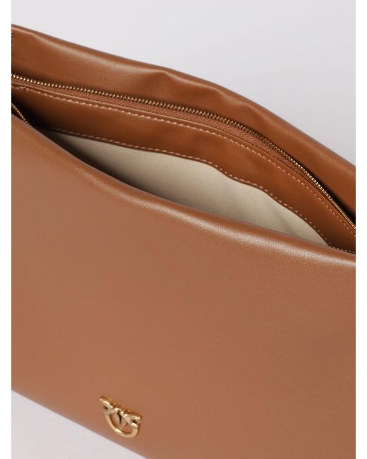 Pinko Brown One, Two, Three Bag Shoulder Bag With Three Compartments