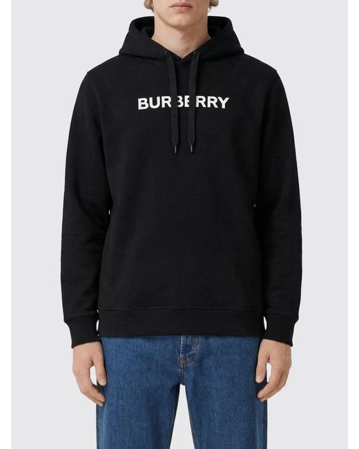 Burberry Black Cotton Hoodie for men