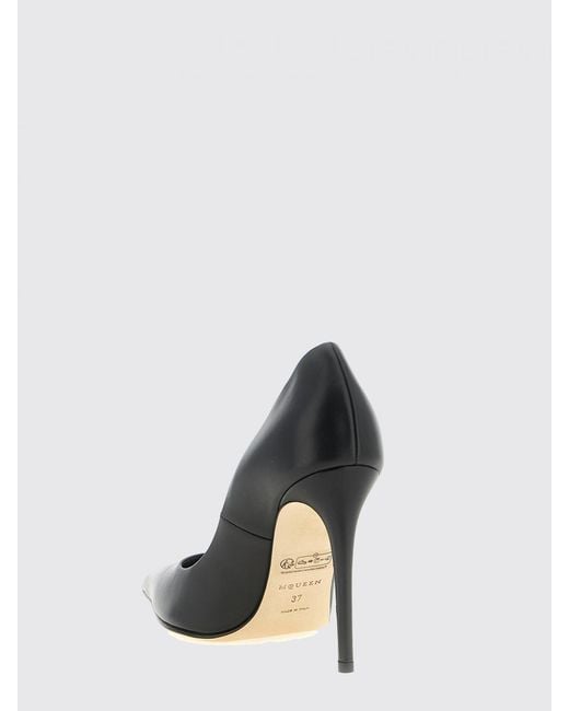 McQueen Black Leather Pumps