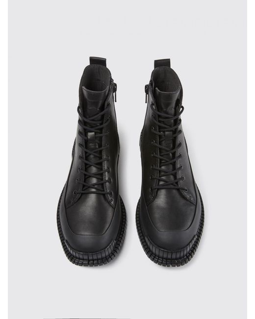Camper Black Pix Ankle Boot In Calfskin