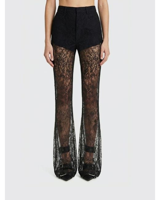 GIUSEPPE DI MORABITO Black Lace Slim Fit Trousers