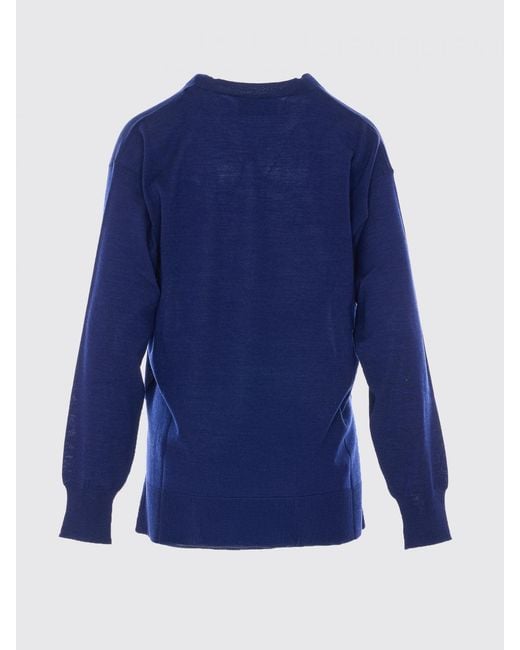 AMI Blue Cotton Crewneck Pullover for men