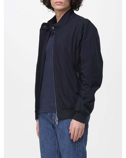 Moorer Blue Polyester Bomber Jacket for men
