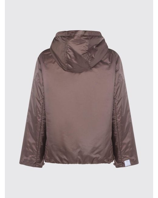 Max Mara Brown Greenh Hooded Nylon Raincoat