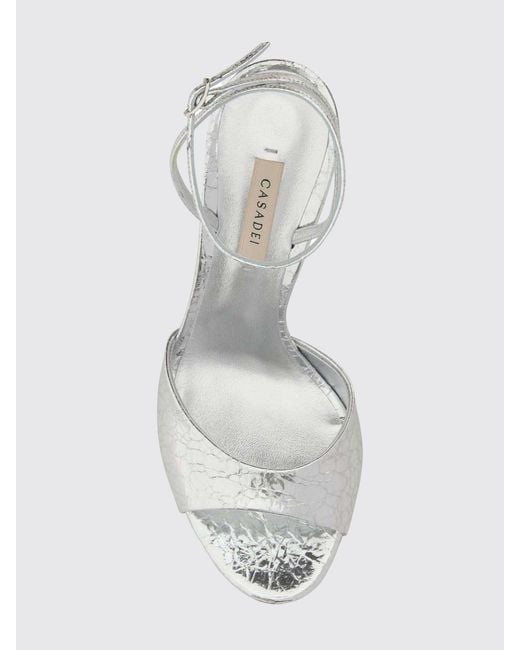 Casadei White Heeled Sandals