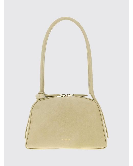 Alaïa White Small Le Bouledogue Calfskin Leather And Nubuck Bowling Bag