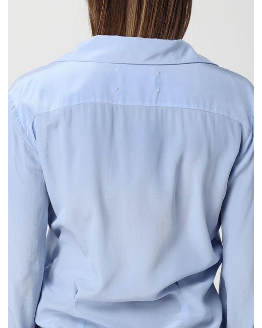 Maison Margiela Blue Silk Shirt