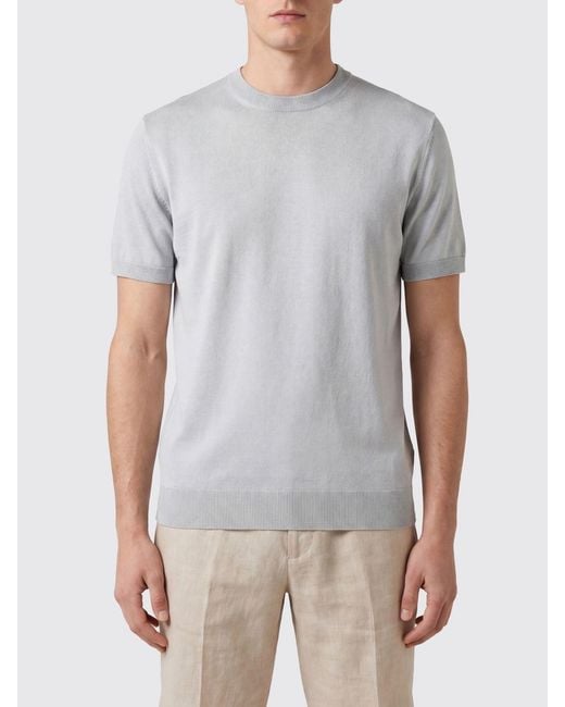 Altea Gray Crew-Neck Short-Sleeved Jersey T-Shirt With Regular Shoulders for men