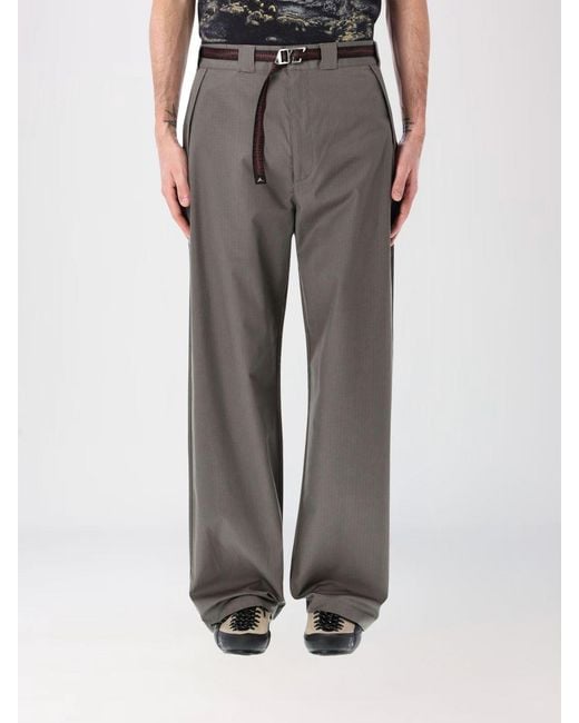 Roa Gray Wide Leg Cotton Trousers for men