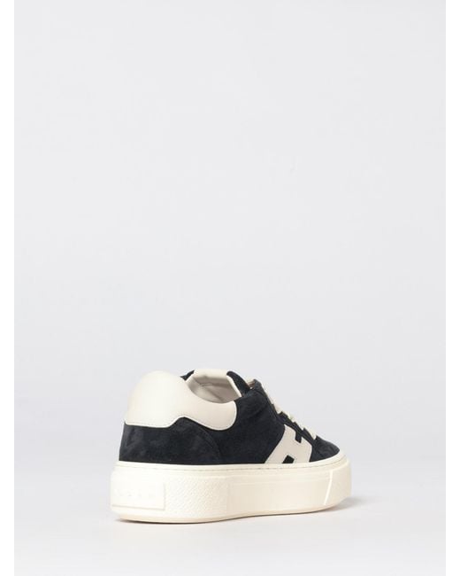 Hogan White Crosswind Platform Suede Sneakers