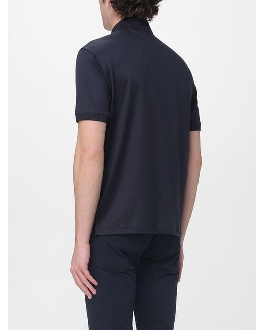 Emporio Armani Blue Cotton Jersey Polo Shirt for men