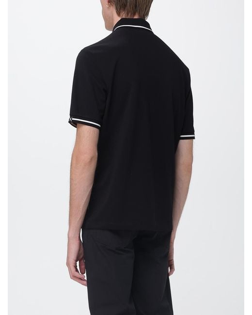 ARMANI EXCHANGE Black Piquet Cotton Polo Shirt With Logo for men
