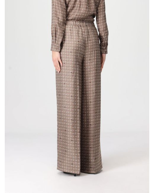 Max Mara Brown Paisley Silk Trousers