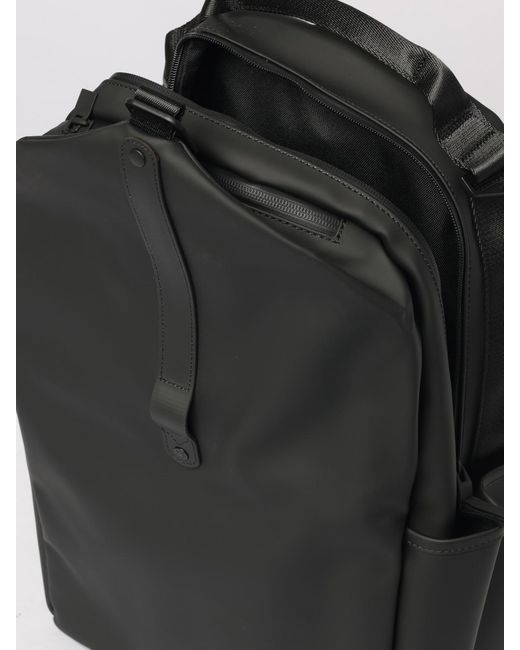 Rains Black Clip Front Backpack for men