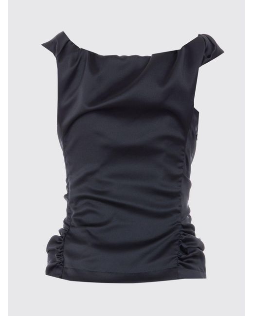Vivienne Westwood Black Ginnie Draped Polyester Top