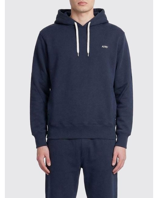 Autry Blue Cotton Hoodie for men