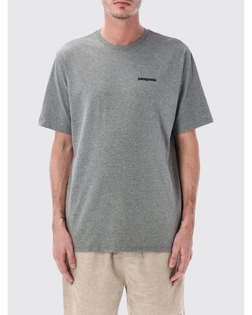 Patagonia Gray Recycled Cotton Logo T-Shirt for men