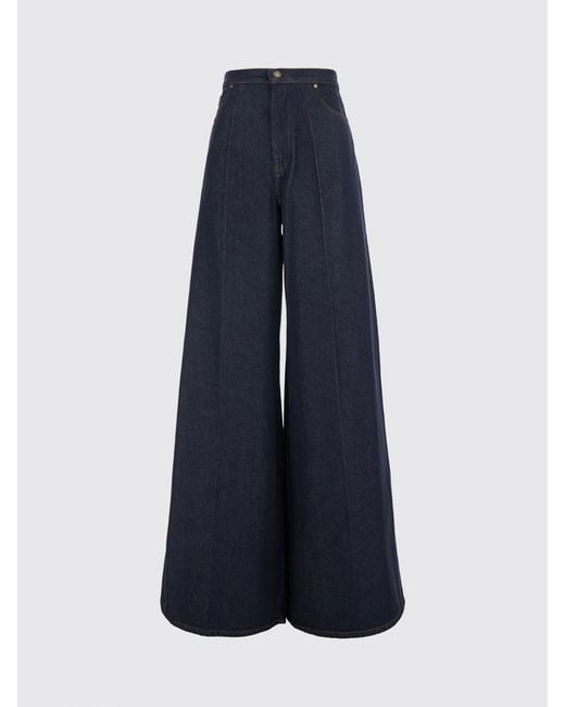 Max Mara Blue High-Waisted Wide Leg Jeans