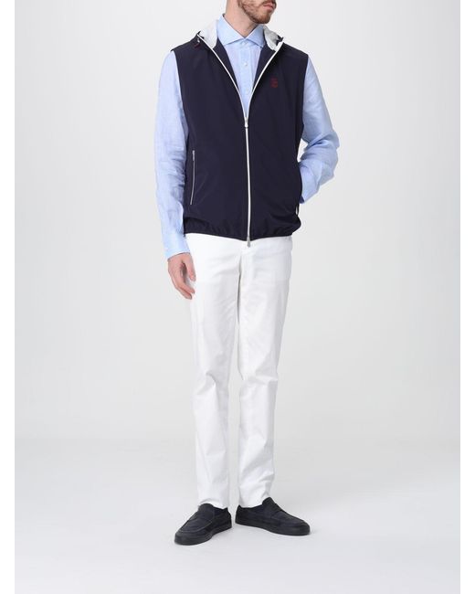 Brunello Cucinelli White Cotton Chino Trousers for men