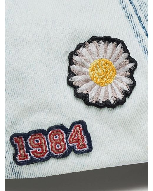 Marc Jacobs White Cotton Denim Baseball Cap With Embroidered Logo