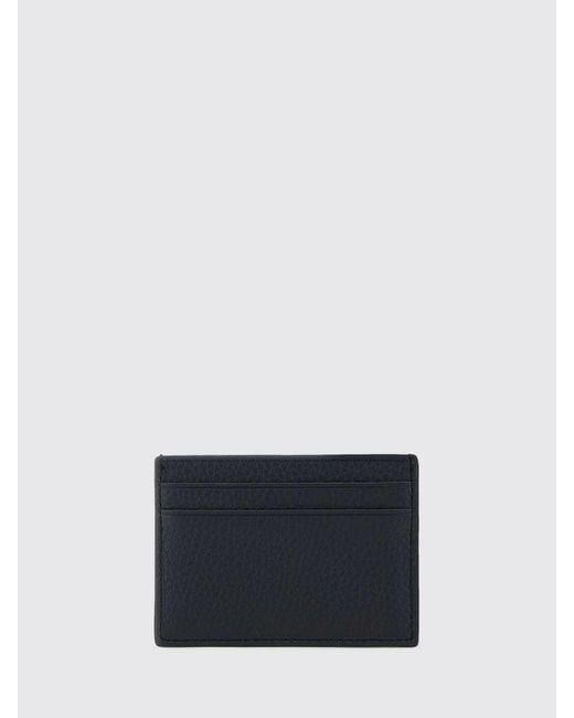 Bally Blue Grained Leather Card Holder for men