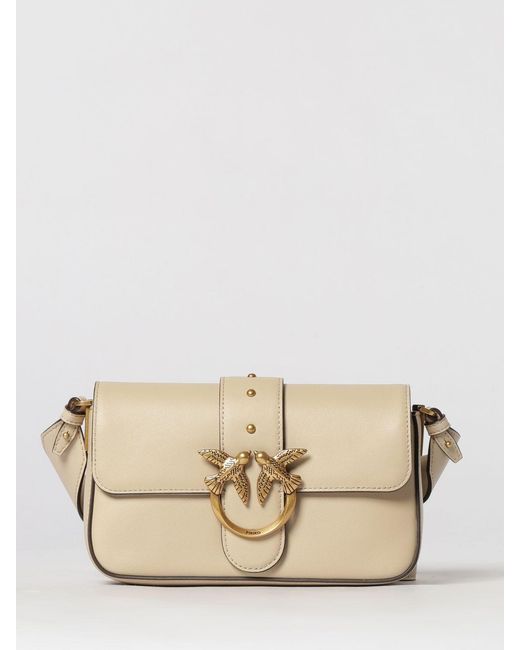 Pinko Natural Love One Slouchy Foldover Leather Bag
