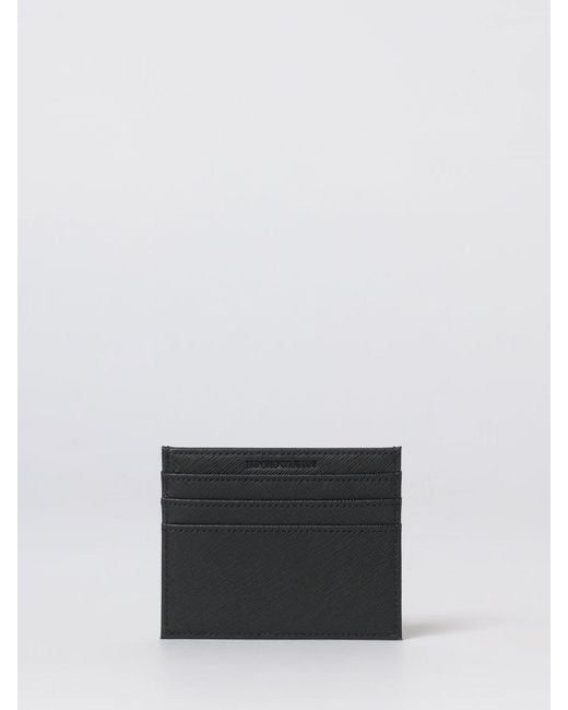 Emporio Armani White Recycled Leather Credit Card Holder for men