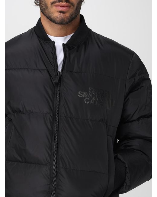 DSquared² Blue Padded Jacket With Zip Fastening And Ribbed Edges for men