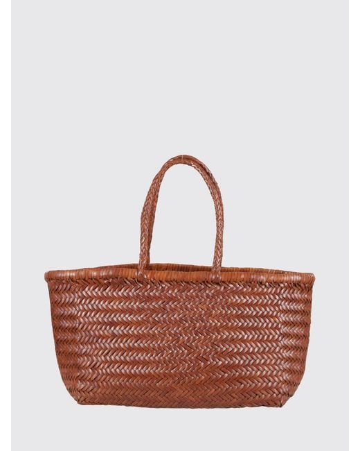 Dragon Diffusion Brown Mini Flat Gora Tasche Aus Geflochtenem Leder