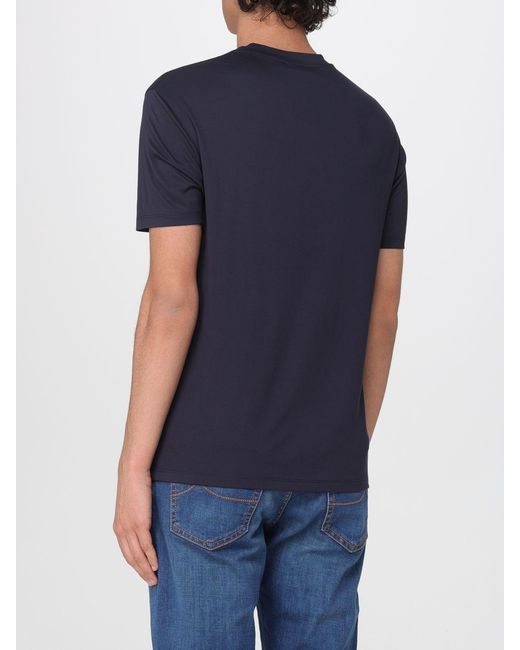 Emporio Armani Blue Basic Silk Blend T-Shirt for men