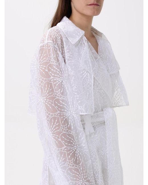 Genny White Silk Trench Coat