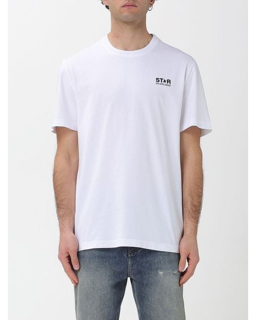 Golden Goose Deluxe Brand White Regular Fit Star T-Shirt With Big Star for men