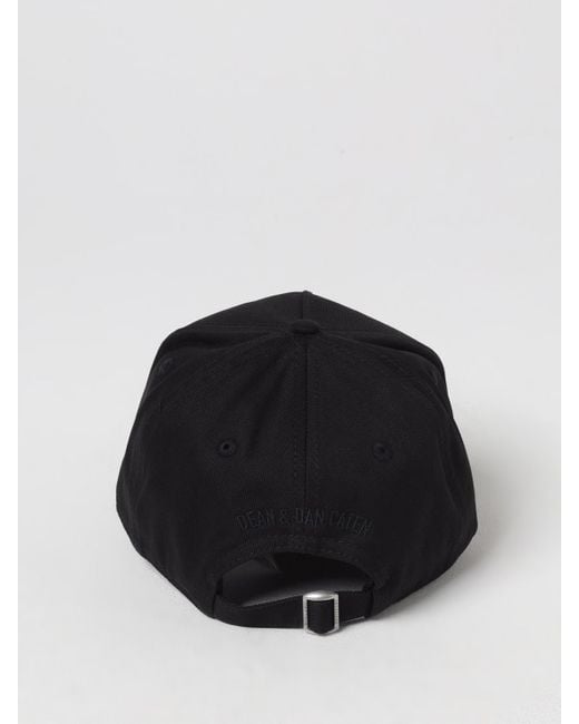 DSquared² Black Baseball Cap Embroidered Logo for men