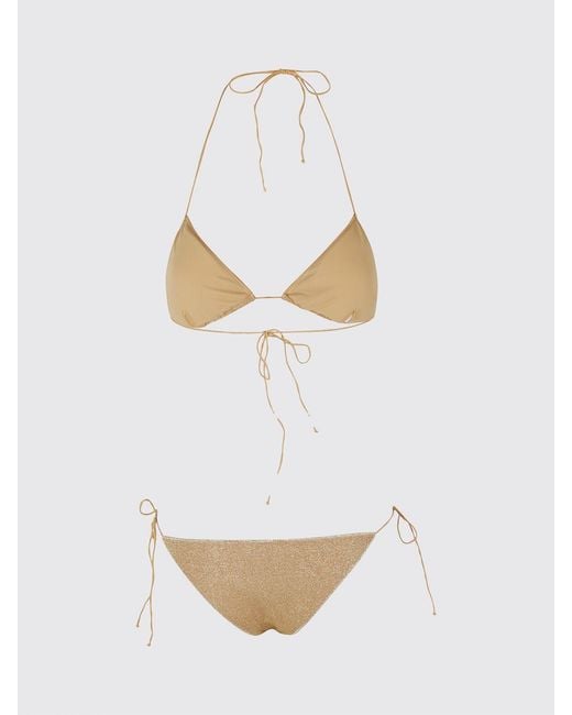 Oseree Natural Lurex Bikini Swimsuit