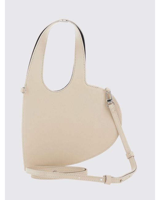 Coperni Natural Small Heart Smooth Leather Shoulder Bag With Removable Shoulder Strap