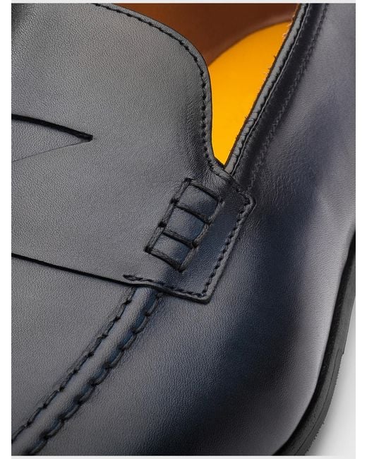 Doucal's Blue Leather Loafers for men