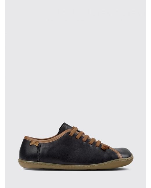 Camper Black Twins Vegetable-Tanned Leather Sneakers