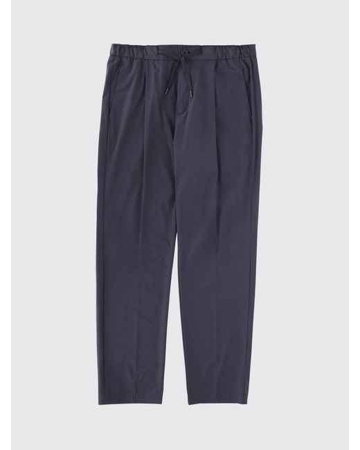 Herno Blue Gabardine Drawstring Trousers for men
