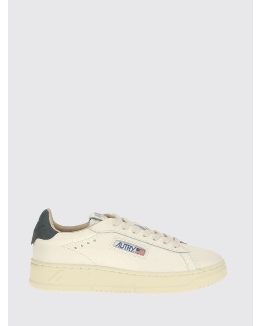 Autry Natural Medalist Low Smooth Calfskin Trainers With Carved Logo