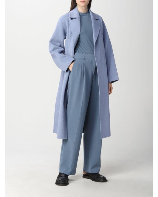 Theory Blue Coat In Wool And Cashmere