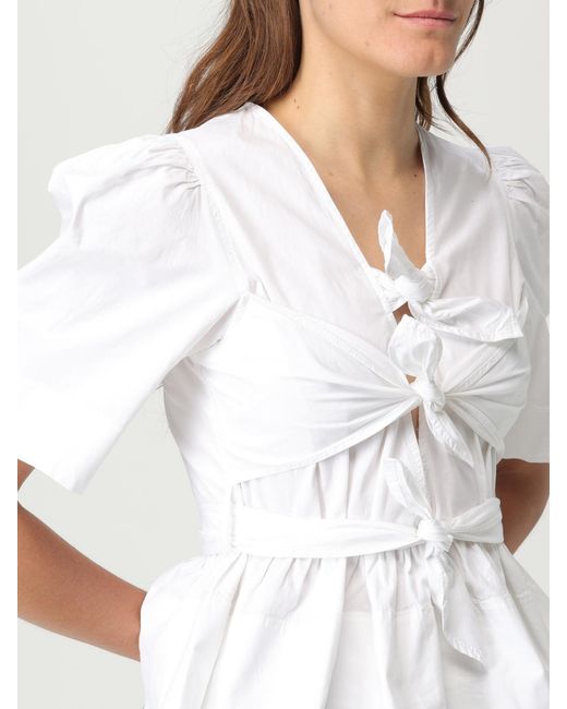 Ganni White Cotton Blouse