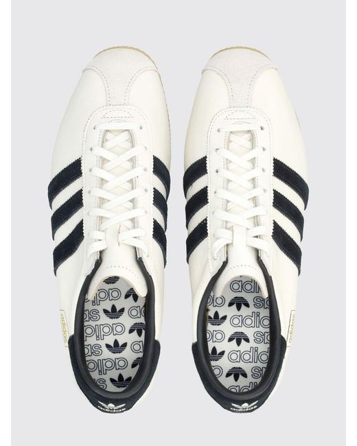 Adidas Originals White Rekord Leather Sneakers for men