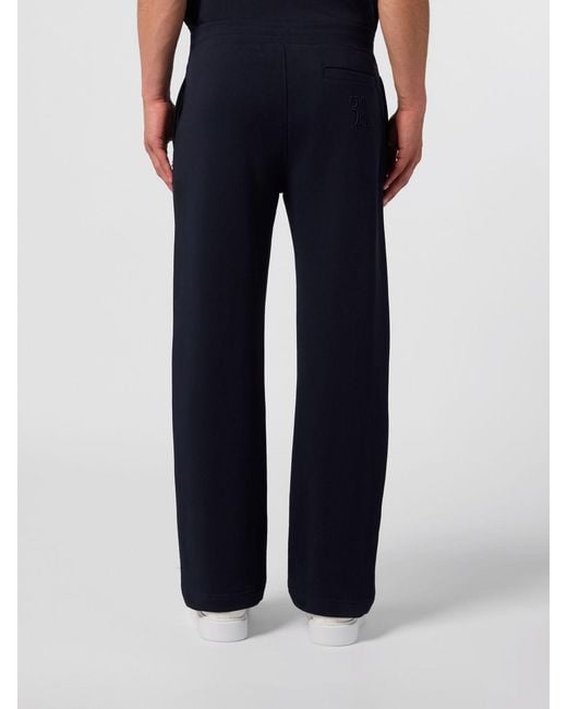 Billionaire Blue Straight-Leg Cotton Track Trousers With Drawstring for men