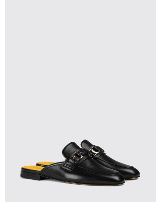 Doucal's Black Leather Mules